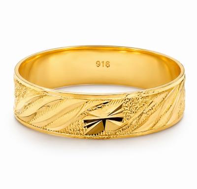 Merchant9 Cincin Emas Belah Rotan Star Beralun Pasir