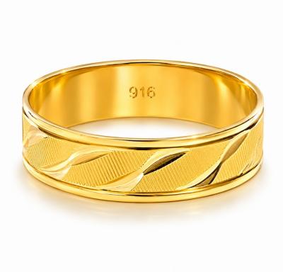 Merchant9 Cincin Emas Belah Rotan Wave Dimensi L:0.45CM