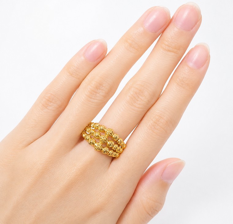 Merchant9 Cincin Emas Boba Dimensi 3 Layer L:1.2CM