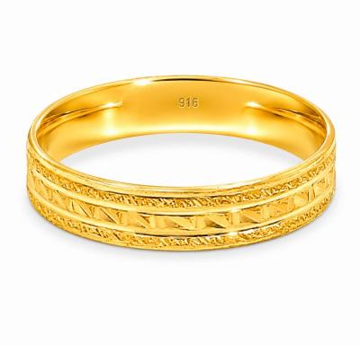 Merchant9 Cincin Emas Belah Rotan Stud 3 Layer Pasir L:0.4CM
