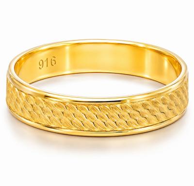 Merchant9 Cincin Emas Belah Rotan Stripe Wave L:0.35CM