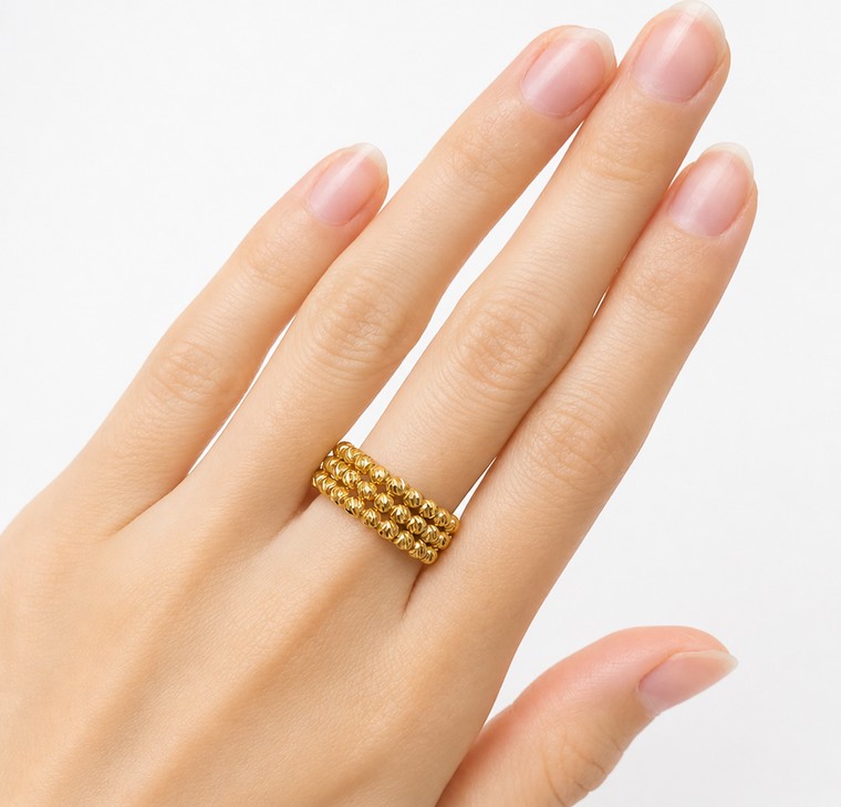 Merchant9 Cincin Emas Boba Italian 3 Layer L:0.75CM