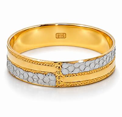 Merchant9 Cincin Emas Belah Rotan 2 Layer Dot Polish 2C