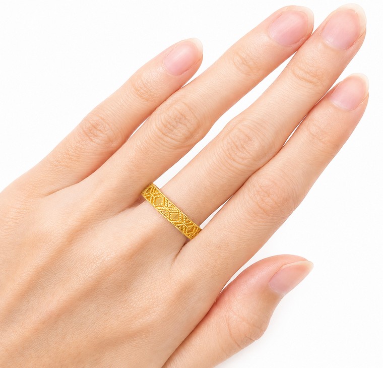 Merchant9 Cincin Emas Belah Rotan Ketupat X L:0.4CM