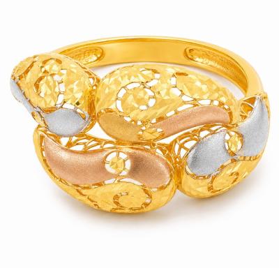 Merchant9 Cincin Emas Teardrop Matte Kerawang Double 3C L:1.6CM