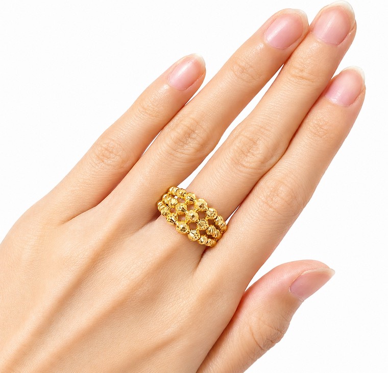 Merchant9 Cincin Emas Boba Disco 3 Layer L:1.2CM