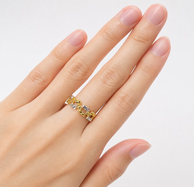 Merchant9 Cincin Emas Veronica 1 Layer Chrome L:0.5CM