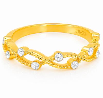 Merchant9 Cincin Emas Silang Diamond Cut 2C L:0.4CM
