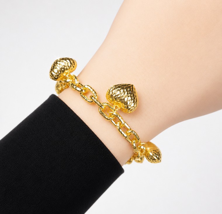 Merchant9 Rantai Tangan Sauh Dimensi Gantung Love L:0.7CM