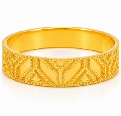 Merchant9 Cincin Emas Belah Rotan Geometri Y Padu L:0:4CM
