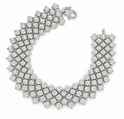 Merchant9 Rantai Tangan Louise Diamond Cut 5 Layer Full Chrome L:1.7CM