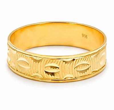 Merchant9 Cincin Emas Belah Rotan Leaf Stripe I L:0.45CM