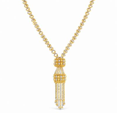 Merchant9 Rantai Leher THURAYA Choker Hexagon Buluh Boba Cascade Fringe 2C