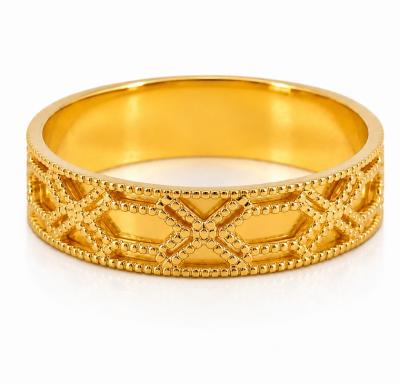 Merchant9 Cincin Emas Belah Rotan Hexagon Plain L:0.4CM