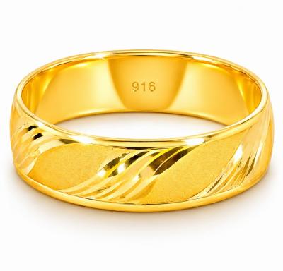 Merchant9 Cincin Emas Belah Rotan Wave L:0.45CM