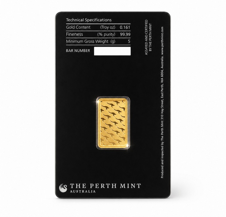 Merchant9 Gold Bar THE PERTH MINT AUSTRALIA 999.9 5g