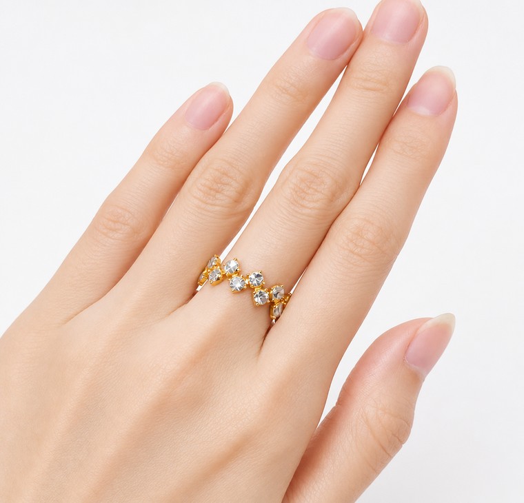 Merchant9 Cincin Emas Diamond Cut 2 Layer L:0.7CM
