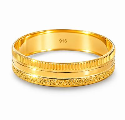 Merchant9 Cincin Emas Belah Rotan 3L Pasir Stripe L:0.5CM