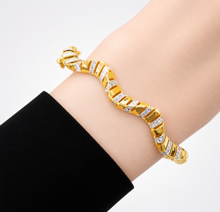 Merchant9 Gelang Wave Diamond Cut 2C L:0.6CM