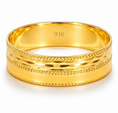 Merchant9 Cincin Emas Belah Rotan Stripe Dimensi L:0.5CM