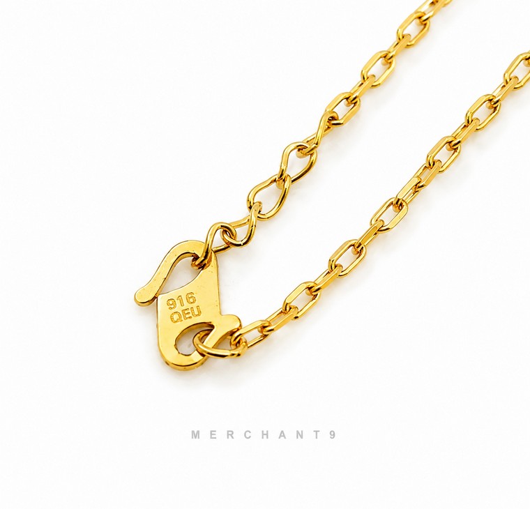 Merchant9 Rantai Leher Choker Sauh VC Full Gold L:1.2CM