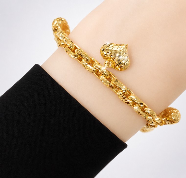 Merchant9 Rantai Tangan Sauh Stripe Gantung Love L:0.5CM