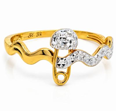 Merchant9 Cincin Emas CELESTE EMBRACE Wave Diamond Cut