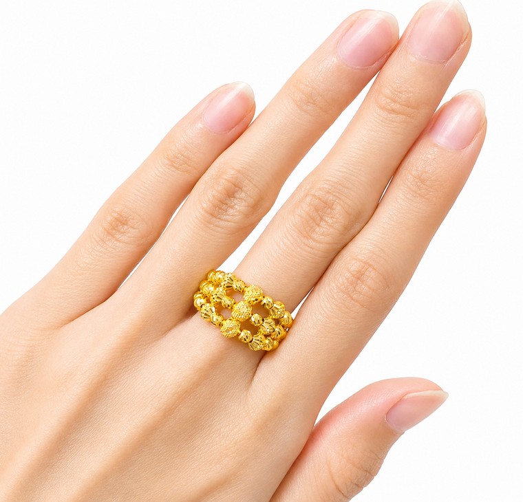 Merchant9 Cincin Emas Boba Dimensi 3 Layer L:1.2CM