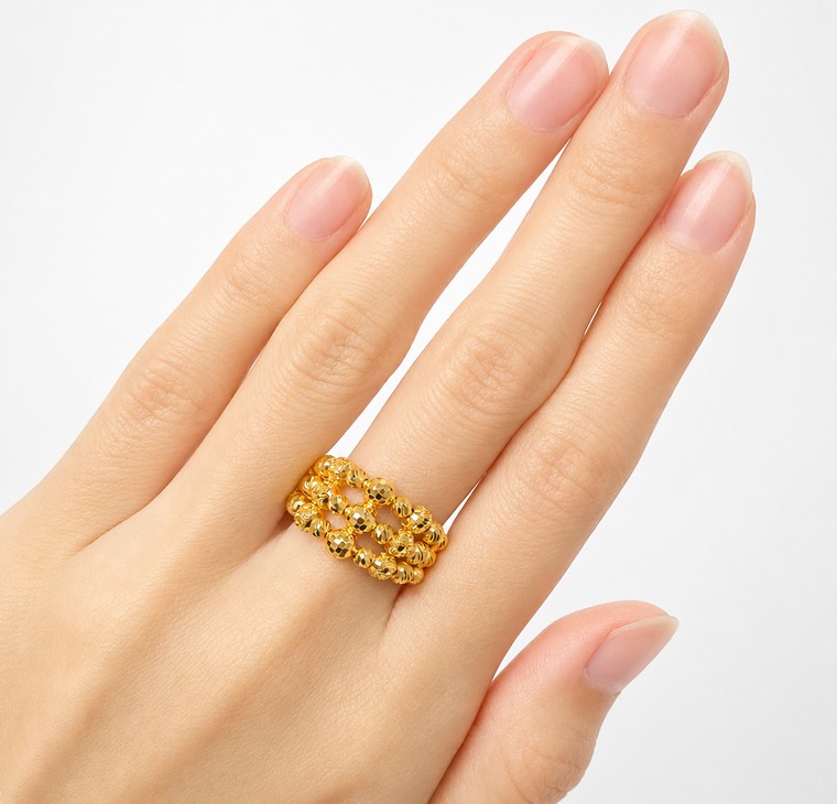 Merchant9 Cincin Emas Boba Disco 3 Layer L:1.2CM