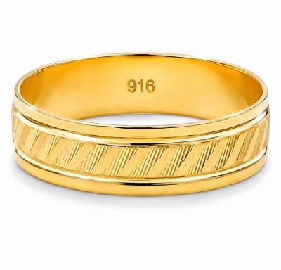 Merchant9 Cincin Emas Belah Rotan Line Pasir IV Padu