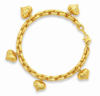 Merchant9 Rantai Tangan Sauh Stripe Gantung Love L:0.5CM