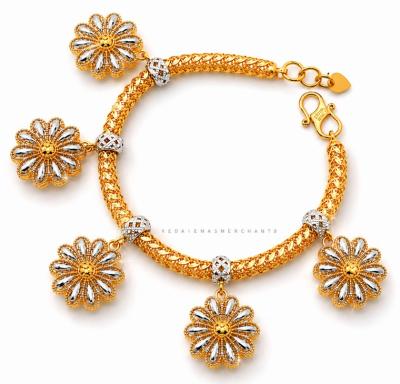 Merchant9 Rantai Tangan Snake Skin Gantung Bunga Kerawang 2C