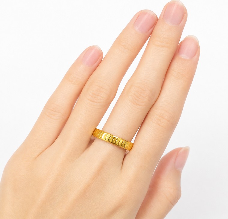 Merchant9 Cincin Emas Belah Rotan Scale Blink2 L:0.4CM