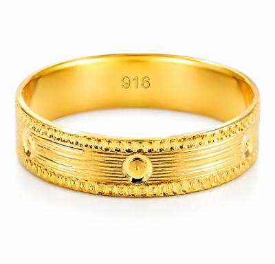 Merchant9 Cincin Emas Belah Rotan Dot Line Matte L:0.5CM