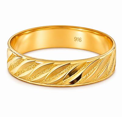 Merchant9 Cincin Emas Belah Rotan Wave Pasir