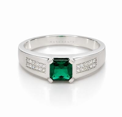 Merchant9 Cincin Perak Seri Batu Hijau 3566