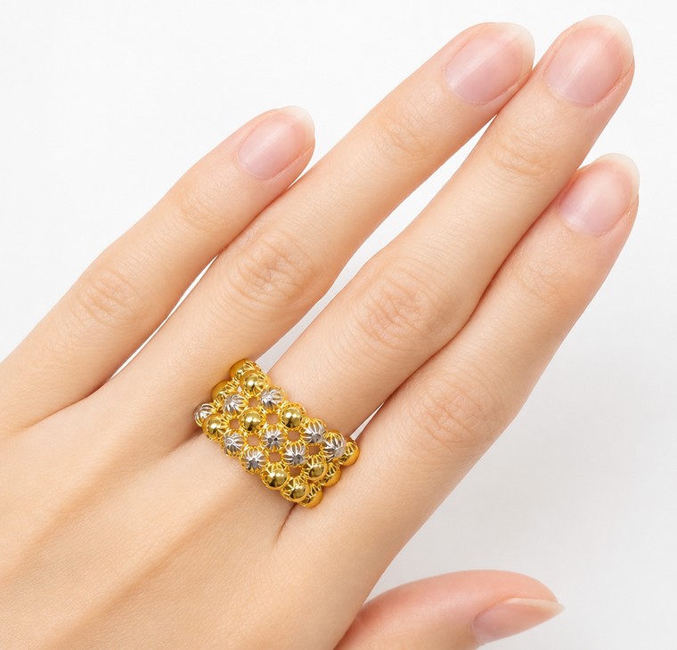 Merchant9 Cincin Emas Boba Polish Kerawang 2C L:1.2CM
