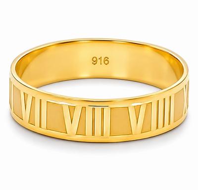 Merchant9 Cincin Emas Belah Rotan Roman Matte L:0.45CM