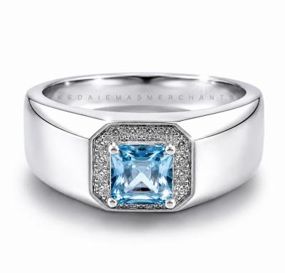 Merchant9 Cincin Perak Batu Soft Blue 3541