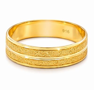 Merchant9 Cincin Emas Belah Rotan Pasir Line L:0.45CM
