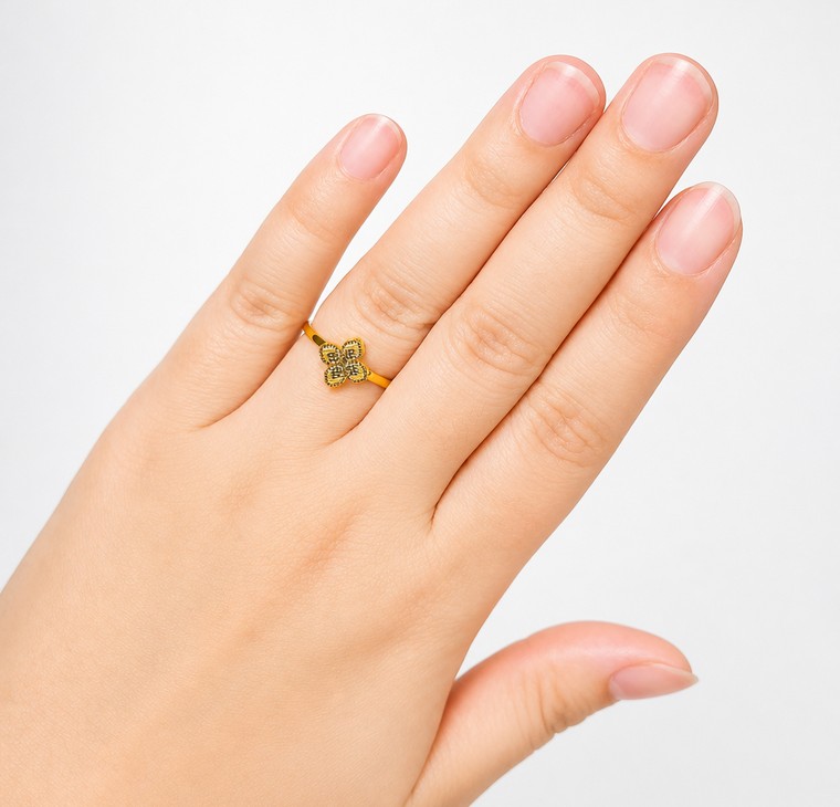 Merchant9 Cincin Emas Fleur Circle Matte L:0.95CM