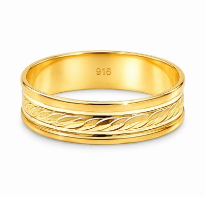 Merchant9 Cincin Emas Belah Rotan Leaf 3 Layer (Matte) L:0.45CM