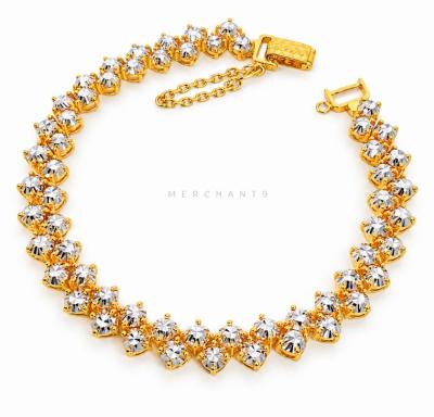 Merchant9 Rantai Tangan LOUISE Diamond Cut 2 Layer L:0.7CM (KLIP PETAK)