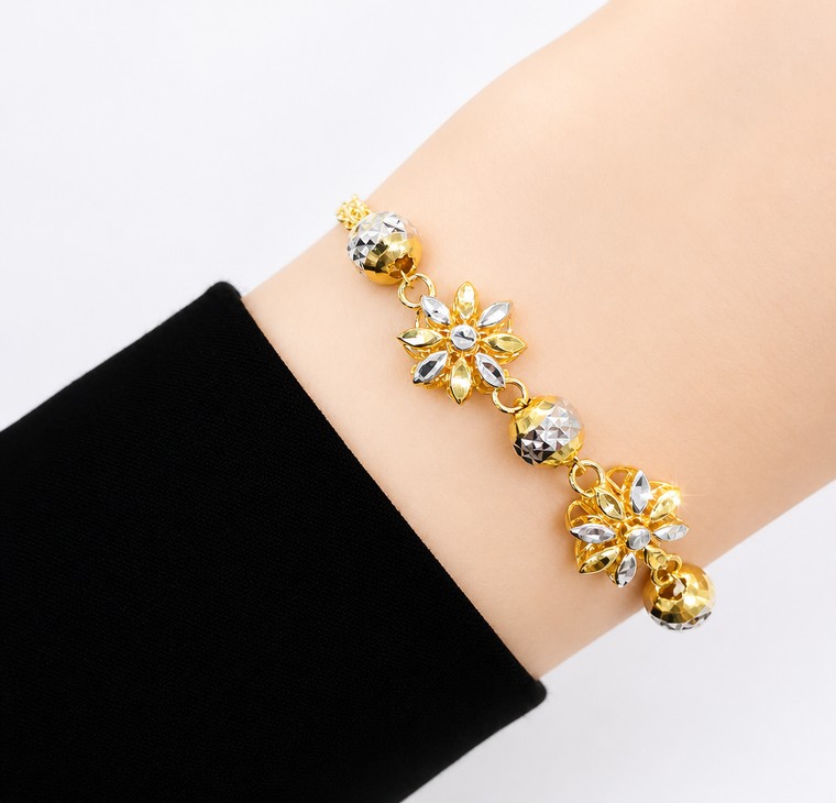 Merchant9 Rantai Tangan Sauh Double Blossom Royale Bebola 2C L:1CM