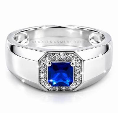 Merchant9 Cincin Perak Batu Biru 3541
