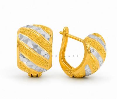 Merchant9 Subang Klip Stripes Leona Pasir 2C L:0.9CM