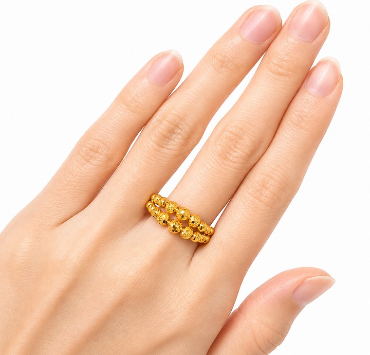 Merchant9 Cincin Emas Boba Disco 2 Layer L:0.75CM