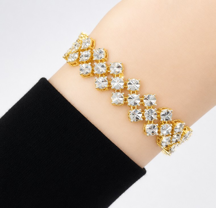 Merchant9 Rantai Tangan LOUISE Diamond Cut 3 Layer L:1.1CM