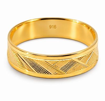 Merchant9 Cincin Emas Belah Rotan Stripe Dimensi L:0.5CM