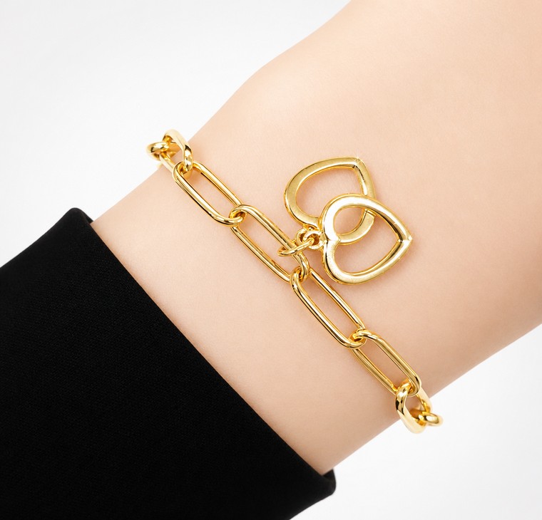 Merchant9 Rantai Tangan Paperclip Twin Love L:0.5CM